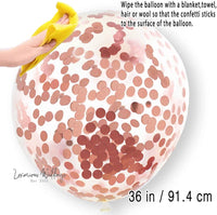 Jumbo Gold Confetti Balloons - 36 Inch Large Balloons Luxurious Weddings