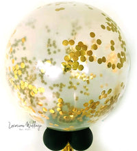 Jumbo Gold Confetti Balloons - 36 Inch Large Balloons Luxurious Weddings
