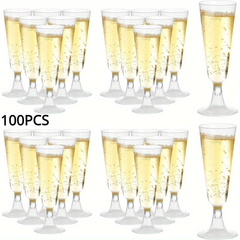 100pcs Premium Plastic Beverage Glass Set Glassware Luxurious Weddings