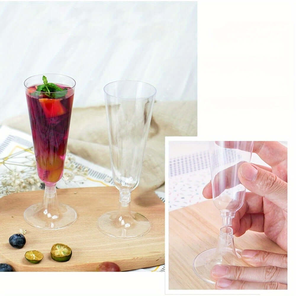 100pcs Premium Plastic Beverage Glass Set Glassware Luxurious Weddings
