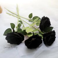 Gothic Silk Rose Bouquet | Home Decor & DIY Halloween Decor Black Roses Luxurious Weddings