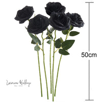 Gothic Silk Rose Bouquet | Home Decor & DIY Halloween Decor Black Roses Luxurious Weddings