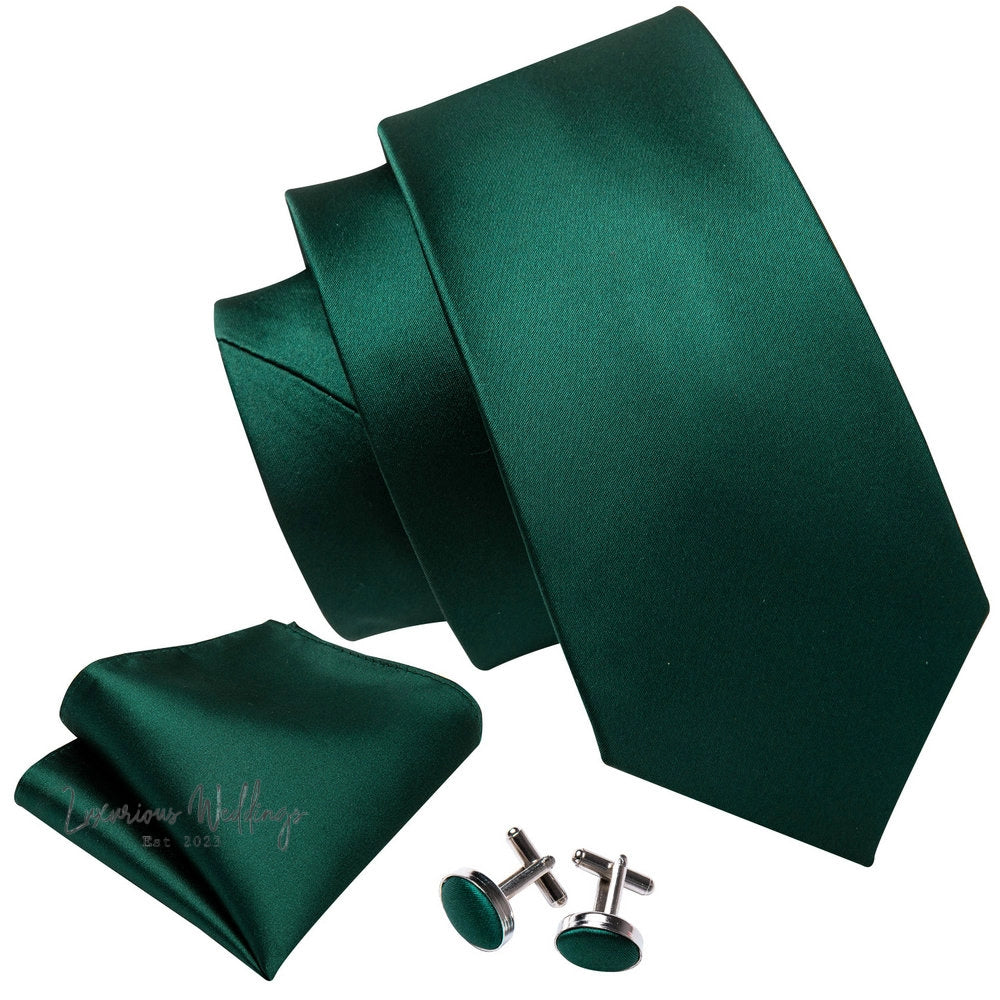Olive Green Tie Set Necktie set Luxurious Weddings