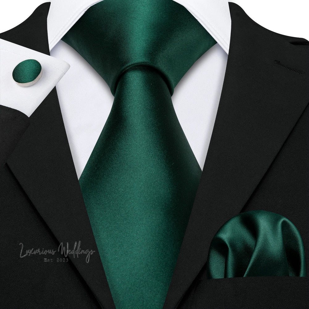 Olive Green Tie Set Necktie set Luxurious Weddings
