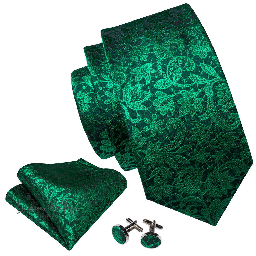 Olive Green Tie Set Necktie set Luxurious Weddings