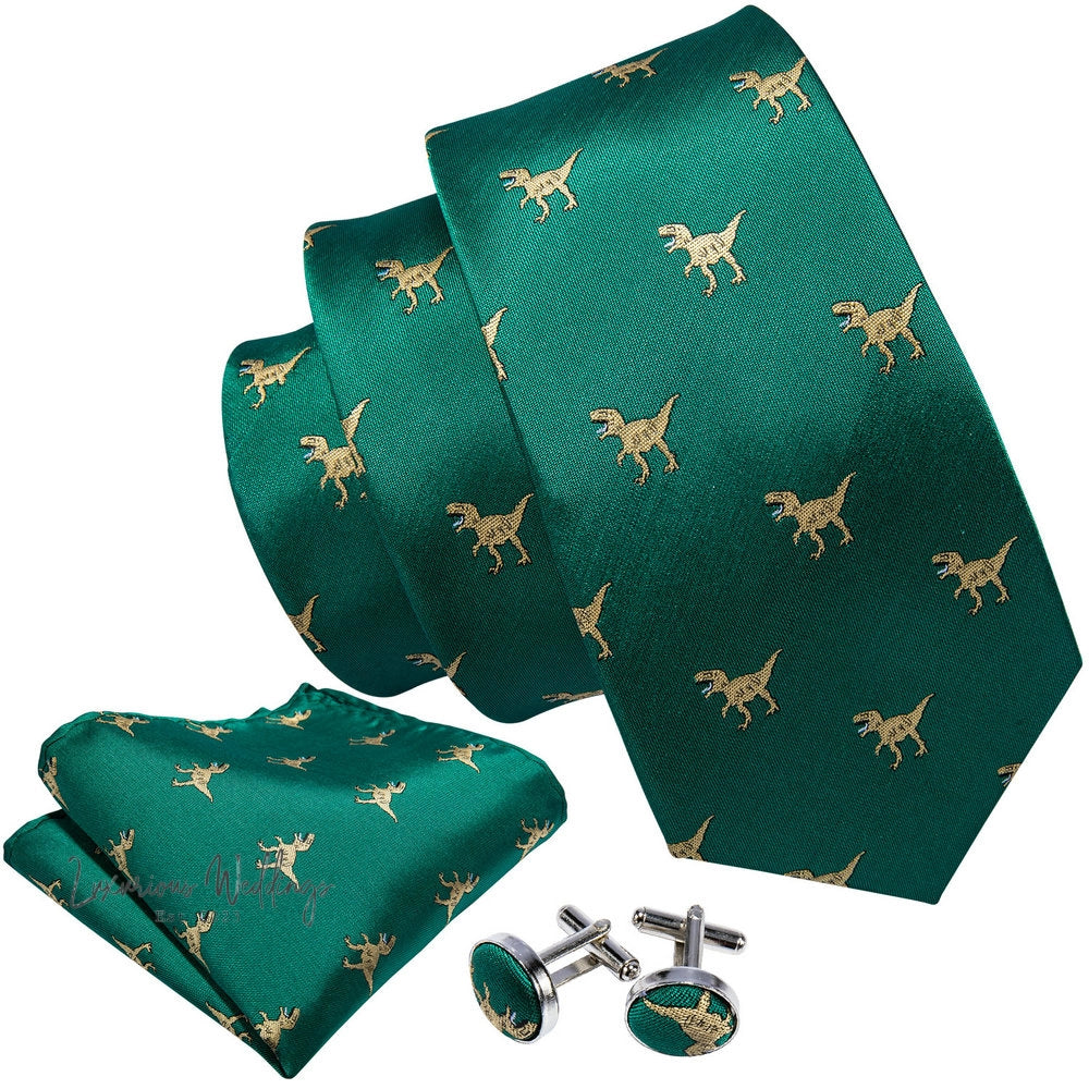Olive Green Tie Set Necktie set Luxurious Weddings