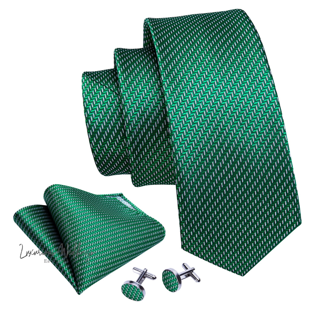 Olive Green Tie Set Necktie set Luxurious Weddings