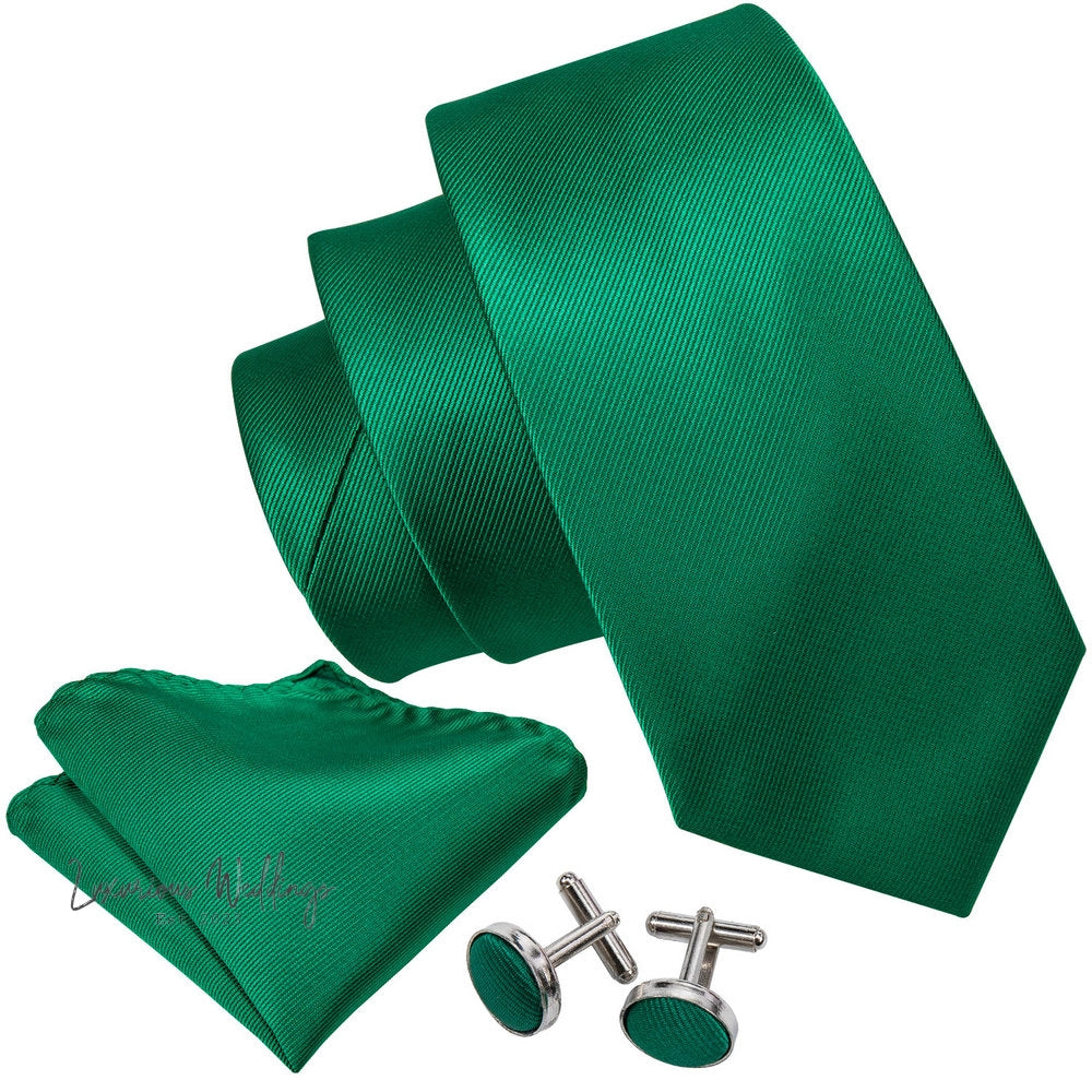 Olive Green Tie Set Necktie set Luxurious Weddings