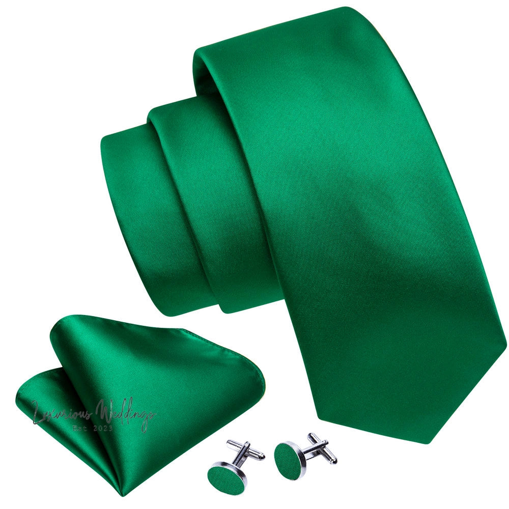 Olive Green Tie Set Necktie set Luxurious Weddings