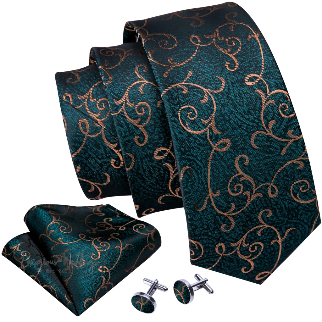 Olive Green Tie Set Necktie set Luxurious Weddings