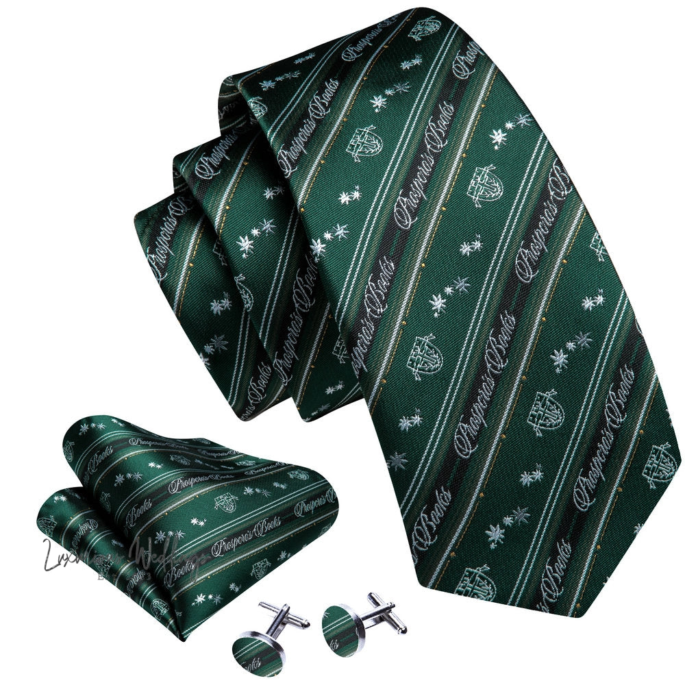 Olive Green Tie Set Necktie set Luxurious Weddings