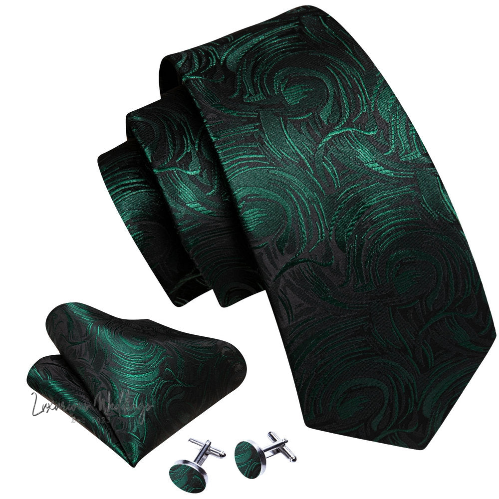 Olive Green Tie Set Necktie set Luxurious Weddings