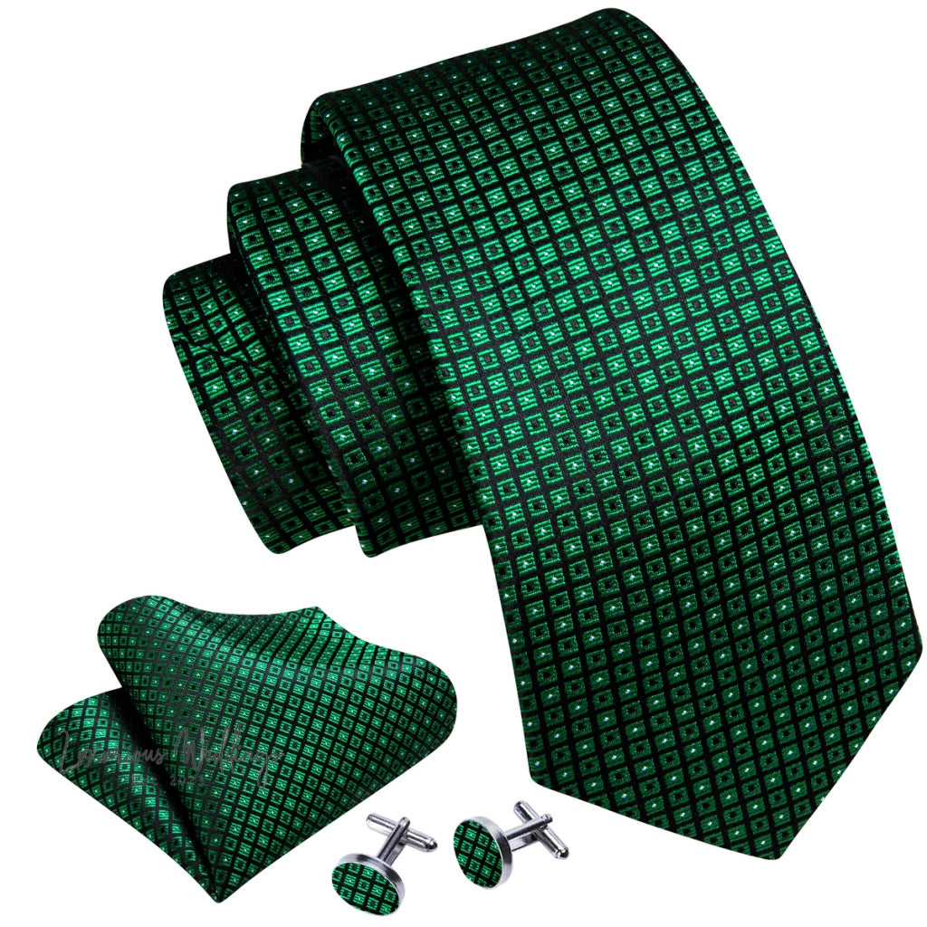Olive Green Tie Set Necktie set Luxurious Weddings