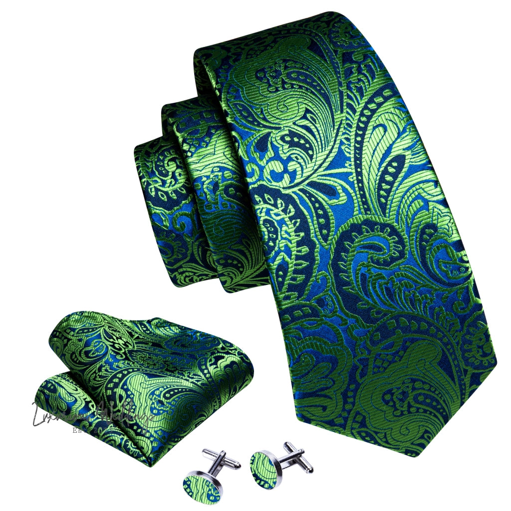 Olive Green Tie Set Necktie set Luxurious Weddings