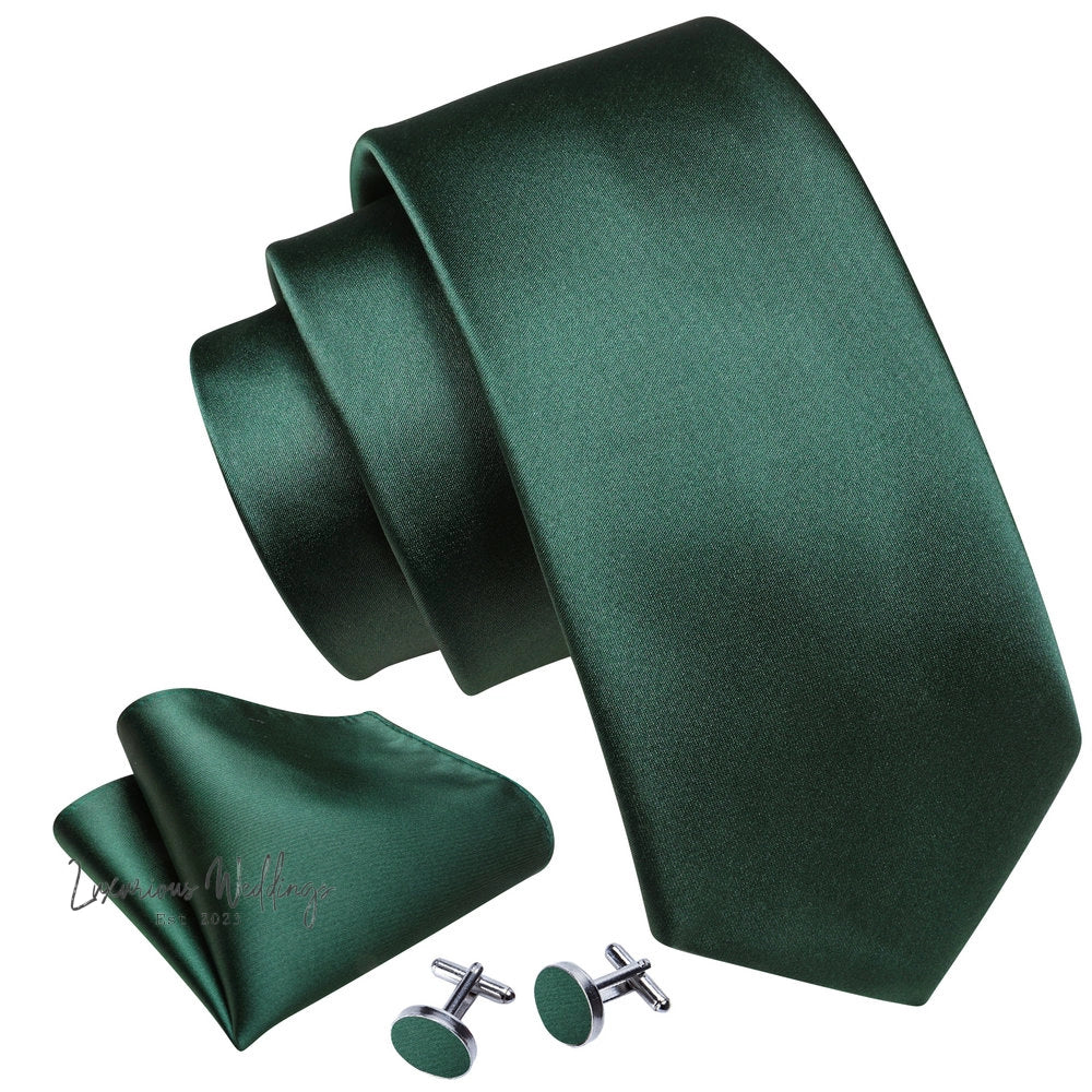 Olive Green Tie Set Necktie set Luxurious Weddings