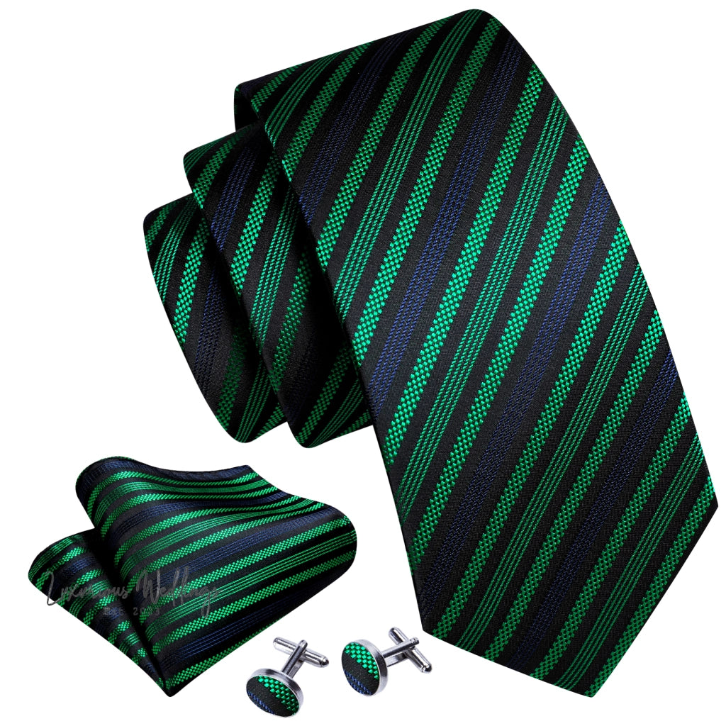 Olive Green Tie Set Necktie set Luxurious Weddings