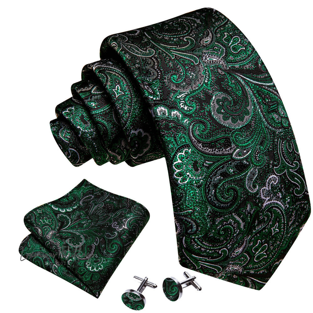 Olive Green Tie Set Necktie set Luxurious Weddings