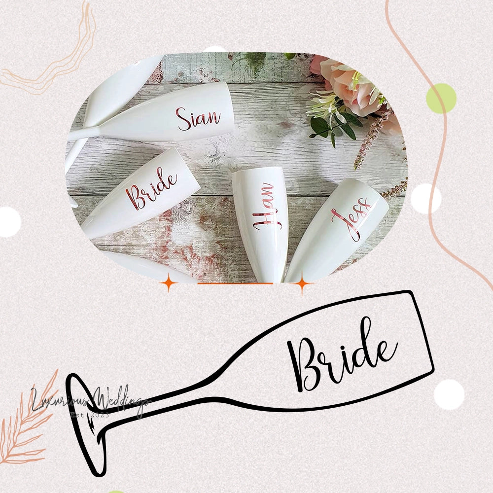 Personalised Champagne Flutes Wedding Favors Personalised Champayne Glass Luxurious Weddings
