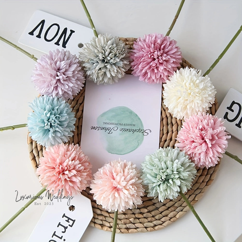 5pcs Artificial Chrysanthemum Ball Flowers Chrysanthemum Flowers Luxurious Weddings