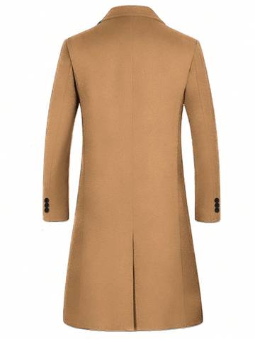 Men's Business Style Solid Color Long Sleeve Knitted Overcoat Men Overcoats Luxurious Weddings
