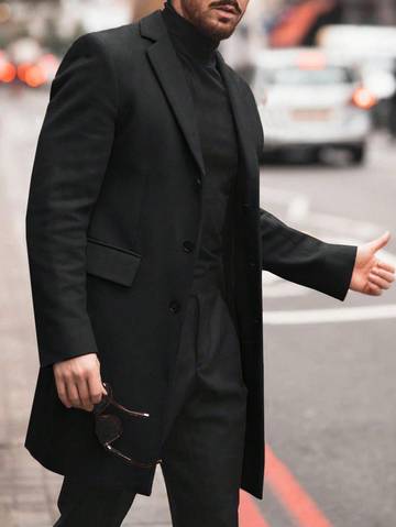 Men's Business Style Solid Color Long Sleeve Knitted Overcoat Men Overcoats Luxurious Weddings