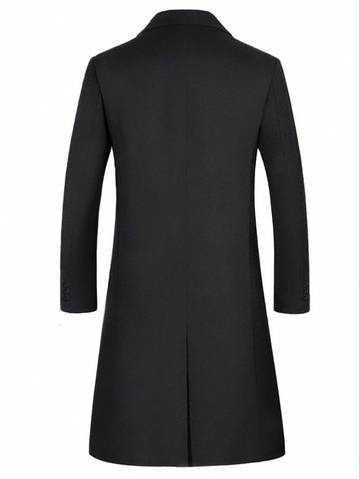 Men's Business Style Solid Color Long Sleeve Knitted Overcoat Men Overcoats Luxurious Weddings