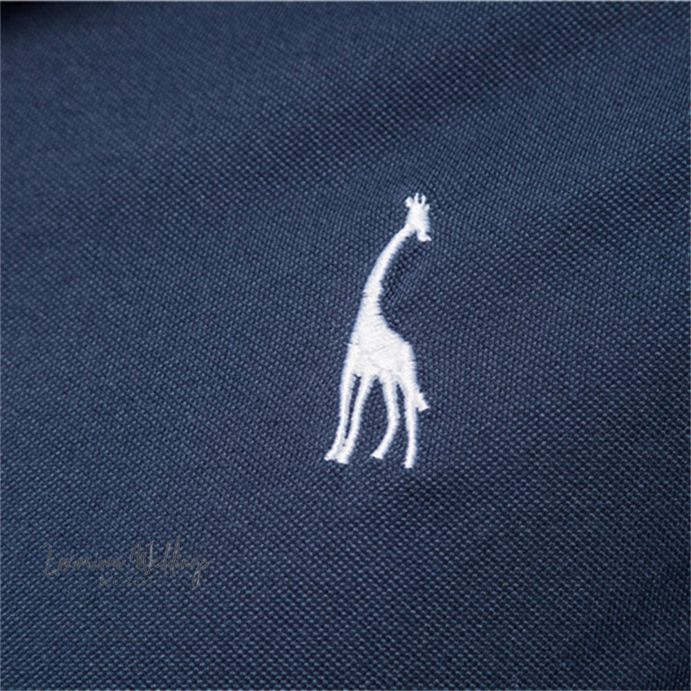 High Quality Men's Giraffe Polo Shirt Poloshirt Luxurious Weddings