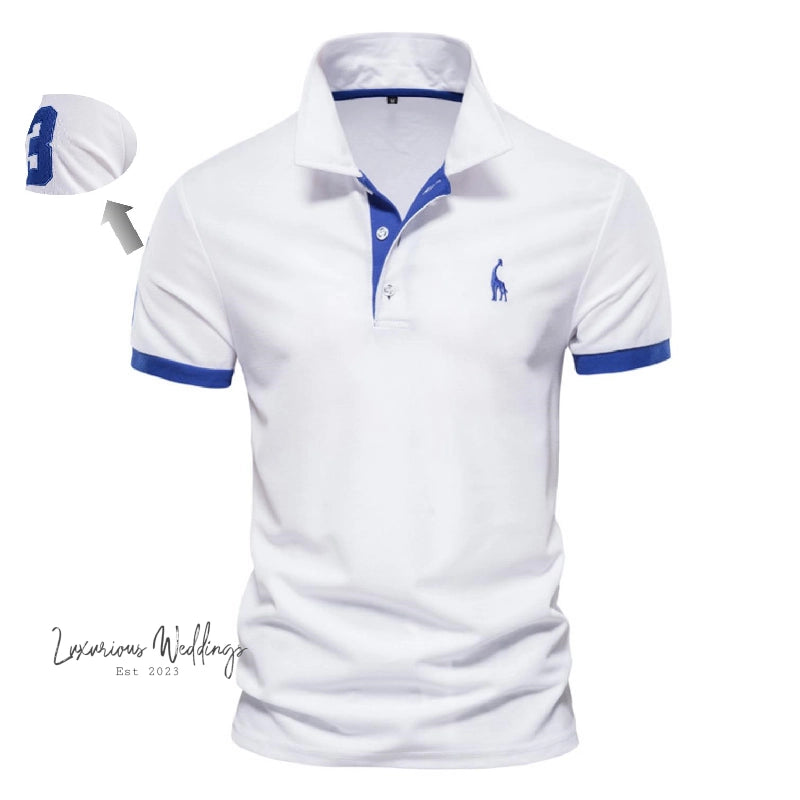 High Quality Men's Giraffe Polo Shirt Poloshirt Luxurious Weddings