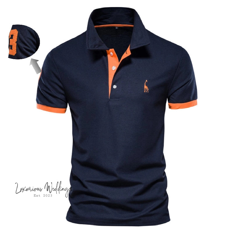 High Quality Men's Giraffe Polo Shirt Poloshirt Luxurious Weddings
