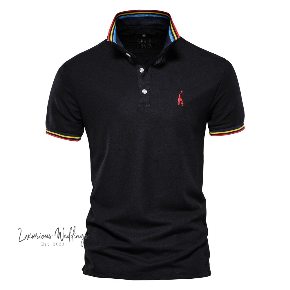 High Quality Men's Giraffe Polo Shirt Poloshirt Luxurious Weddings