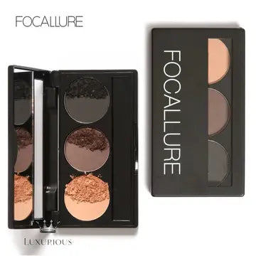 FOCALLURE 3-Color Brow Powder Palette Eyebrow Makeup Luxurious Weddings