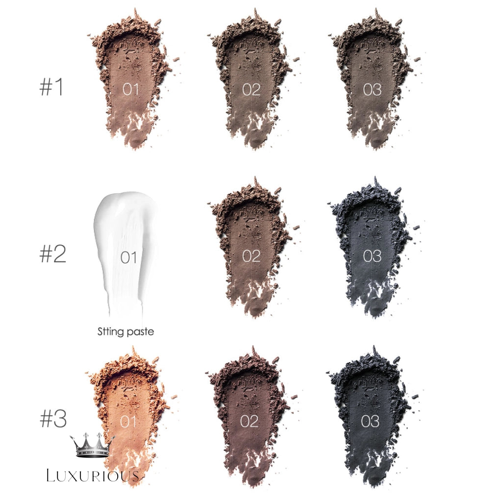 FOCALLURE 3-Color Brow Powder Palette Eyebrow Makeup Luxurious Weddings