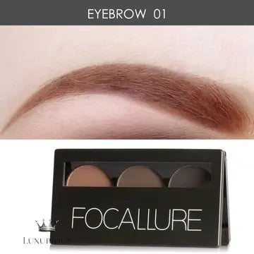 FOCALLURE 3-Color Brow Powder Palette Eyebrow Makeup Luxurious Weddings
