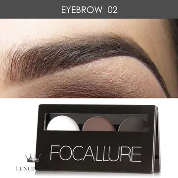 FOCALLURE 3-Color Brow Powder Palette Eyebrow Makeup Luxurious Weddings