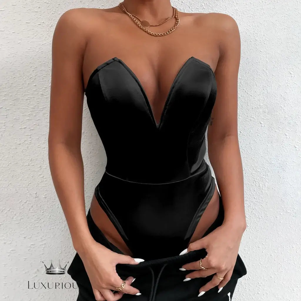 Bodysuit Shapewear Deep V-Neck Body Shaper Thong Shapers Waist Trainer Women Push Up Slimming Corset Top ClubWear For Women corsets Luxurious Weddings