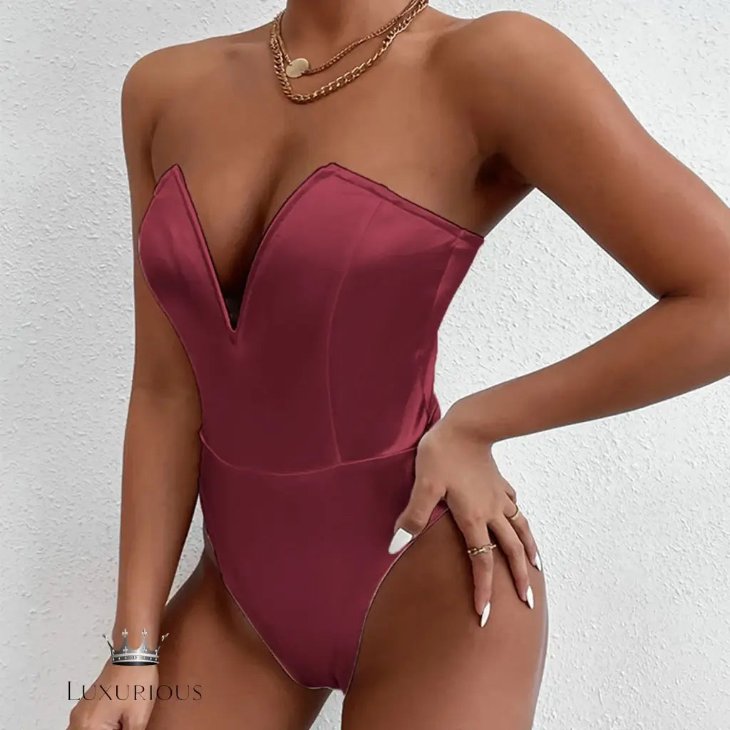 Bodysuit Shapewear Deep V-Neck Body Shaper Thong Shapers Waist Trainer Women Push Up Slimming Corset Top ClubWear For Women corsets Luxurious Weddings