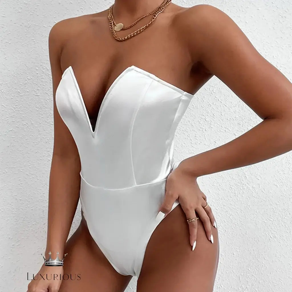 Bodysuit Shapewear Deep V-Neck Body Shaper Thong Shapers Waist Trainer Women Push Up Slimming Corset Top ClubWear For Women corsets Luxurious Weddings