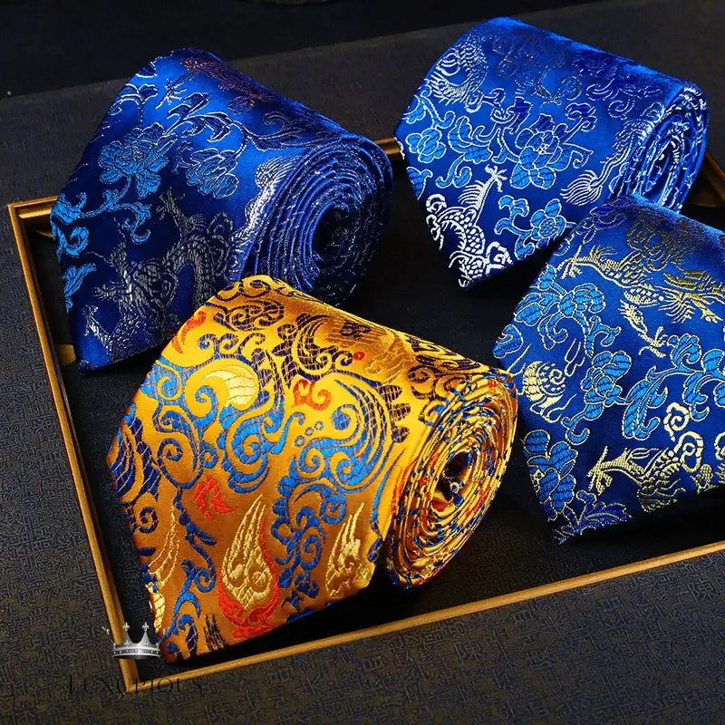 Luxury Dragon Necktie - Classic Office Business Gift Neckties Luxurious Weddings
