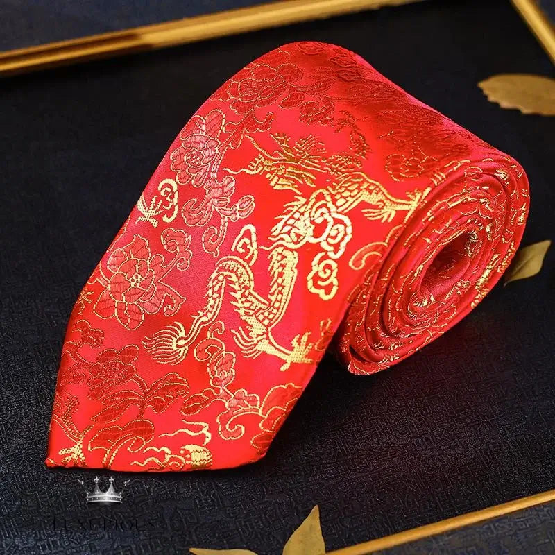 Luxury Dragon Necktie - Classic Office Business Gift Neckties Luxurious Weddings