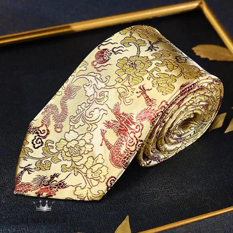Luxury Dragon Necktie - Classic Office Business Gift Neckties Luxurious Weddings