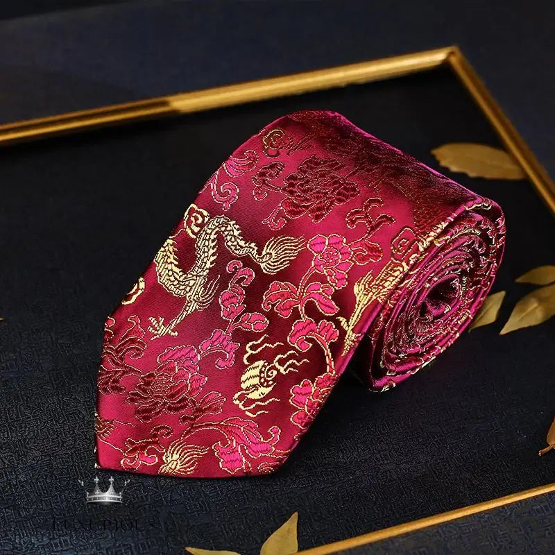 Luxury Dragon Necktie - Classic Office Business Gift Neckties Luxurious Weddings