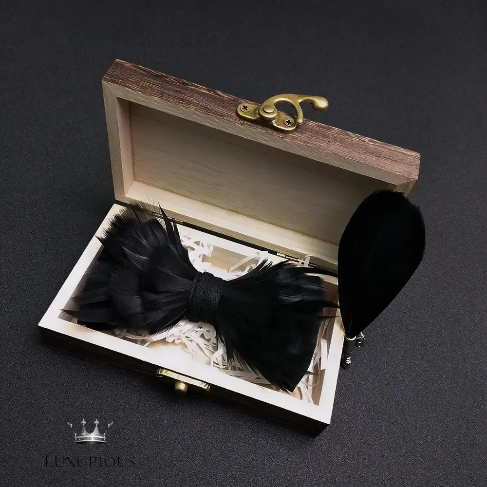 Elegant Handmade Blue Feather Bow Ties for Men Bow Ties Luxurious Weddings
