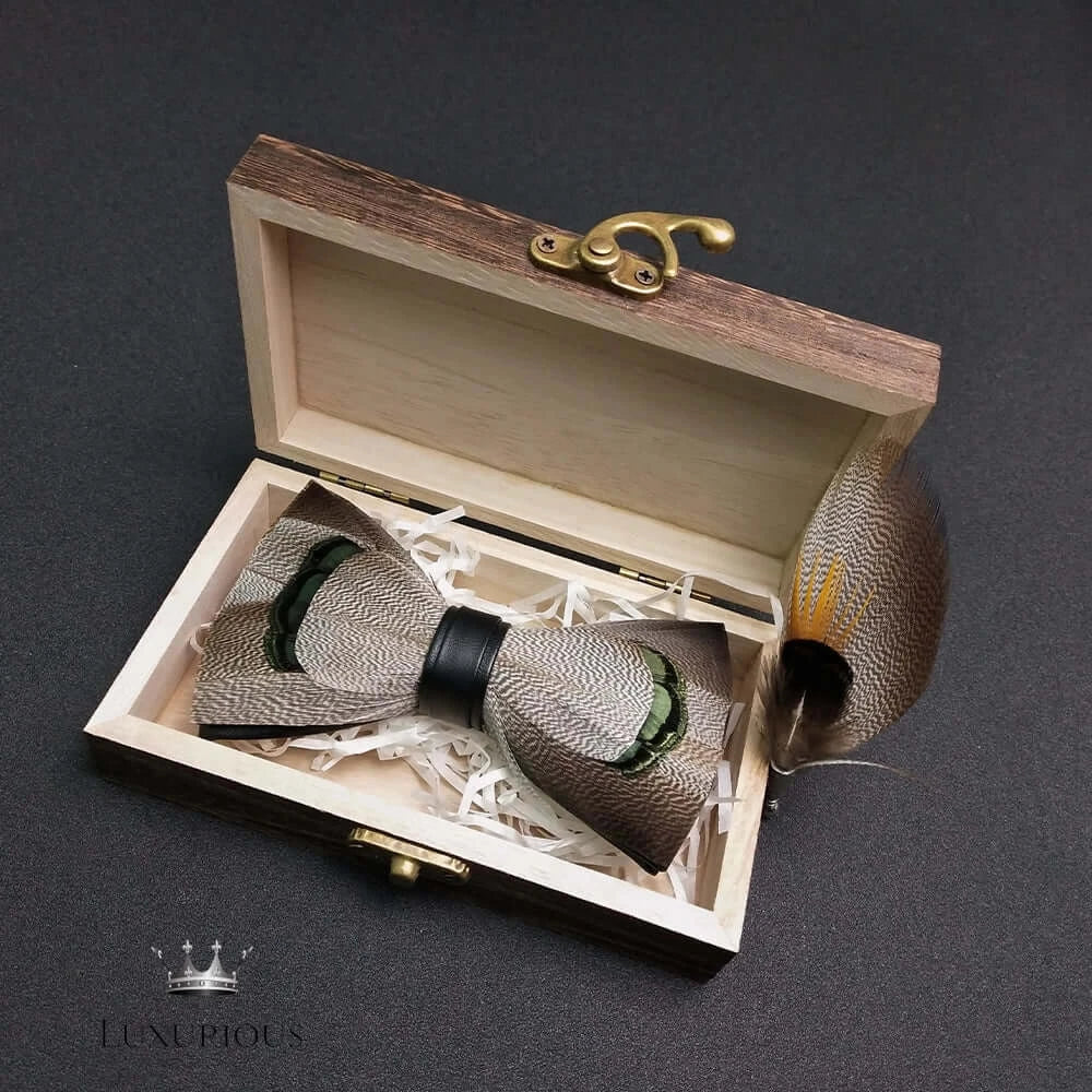 Elegant Handmade Blue Feather Bow Ties for Men Bow Ties Luxurious Weddings