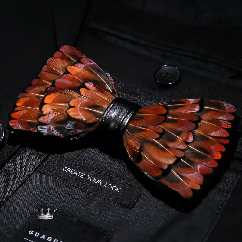 Handmade Feather Bow Tie Gift Set Bow Tie Luxurious Weddings