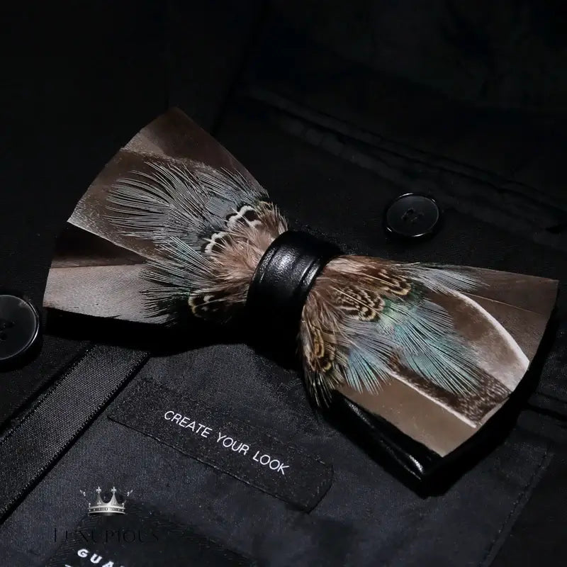 Handmade Feather Bow Tie Gift Set Bow Tie Luxurious Weddings