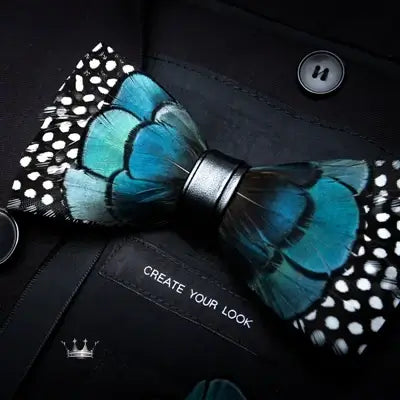 Handmade Feather Bow Tie Gift Set Bow Tie Luxurious Weddings