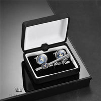 Blue Horse Cufflinks & Tie Clip Set Cufflinks Luxurious Weddings