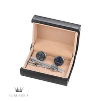 Blue Horse Cufflinks & Tie Clip Set Cufflinks Luxurious Weddings