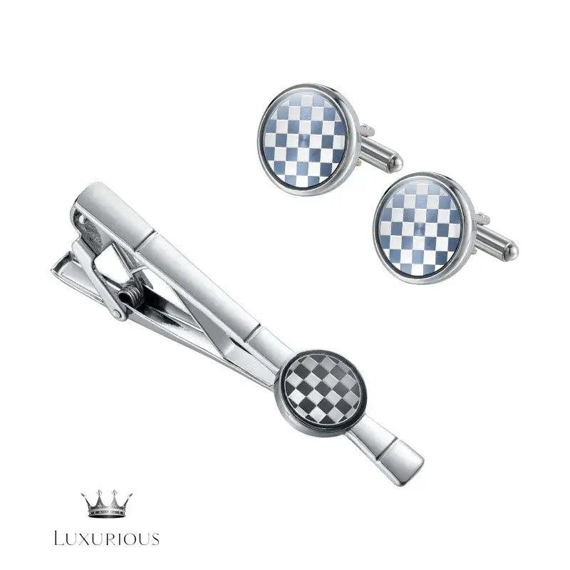 Blue Horse Cufflinks & Tie Clip Set Cufflinks Luxurious Weddings