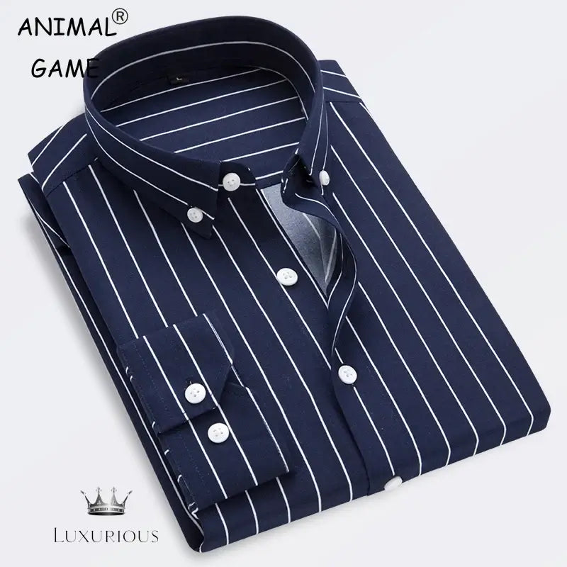 Men's Striped Long Sleeve Shirt - Slim Fit men's dress shirt Luxurious Weddings